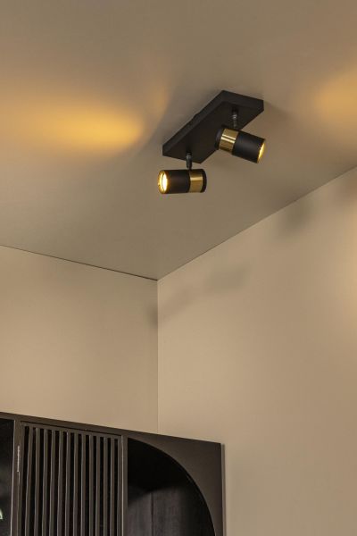 Lucide GORIK - Ceiling spotlight - 2xGU10 - Black